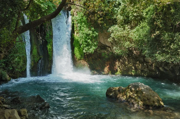 Cachoeira na Reserva Natural de Banias — Fotografia de Stock