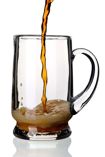 Glass of dark beer, isolated. — Stock Photo, Image