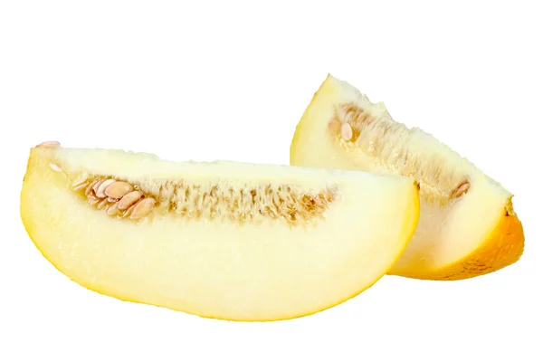 Two slice of ripe yellow melon — Stock Photo, Image