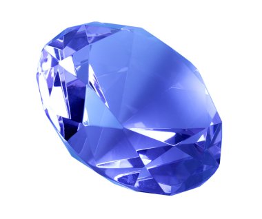 Singe blue crystal diamond clipart