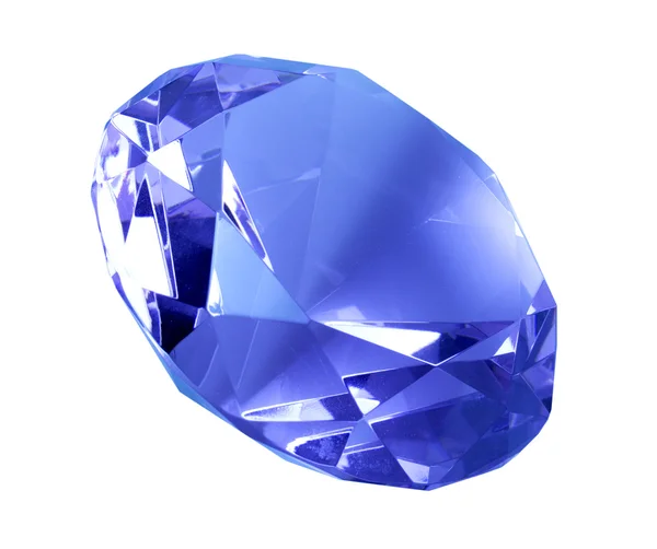 单个蓝色水晶钻石 — 图库照片