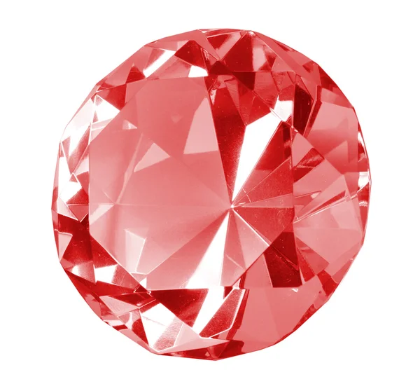 Berlian kristal merah tunggal — Stok Foto