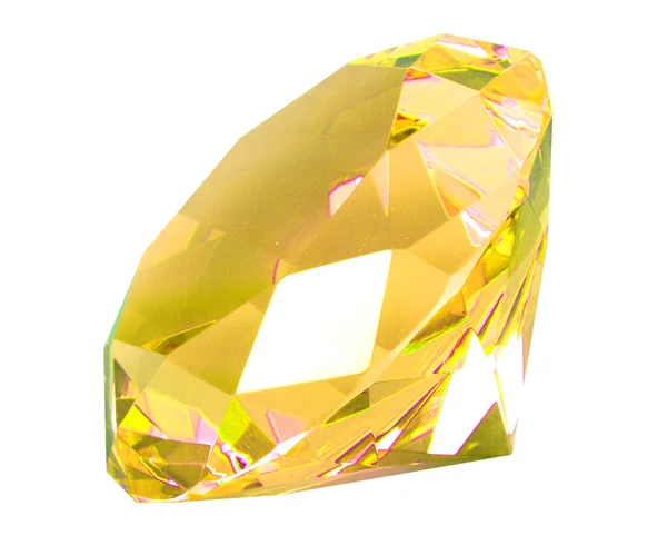 Berlian kristal kuning tunggal — Stok Foto