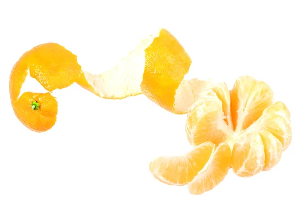 Ένα αποφλοιωμένων φρούτων, πορτοκάλι, μανταρίνι — Φωτογραφία Αρχείου