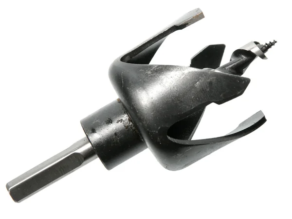 Single metallic auger nib for wood — Stock Photo, Image