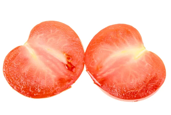 Duas cruzes de um tomate vermelho maduro — Fotografia de Stock
