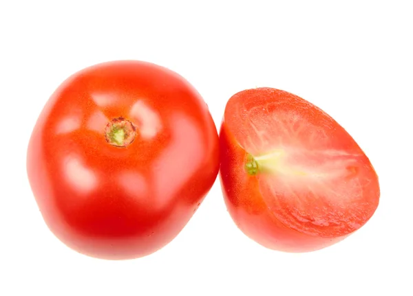 Group of one cross and full ripe red tomatoes — Stock Photo, Image