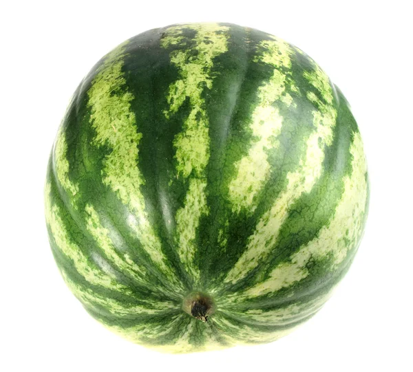 Eine voll gestreifte grüne Wassermelone — Stockfoto