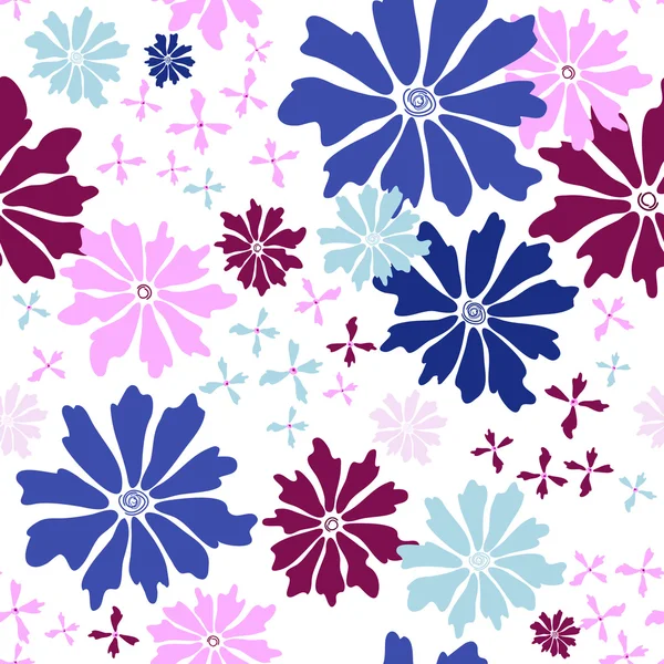 Floral seamless white pattern — Stockvector