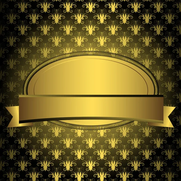 Goldener ovaler Rahmen — Stockvektor