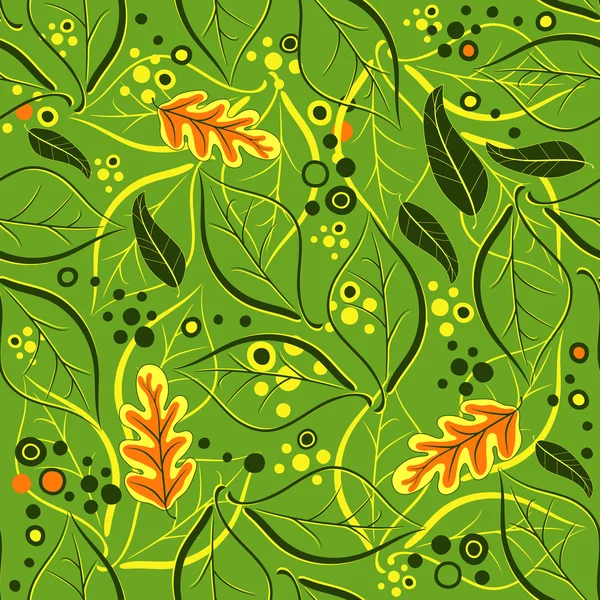 Green seamless floral pattern — Stock Vector