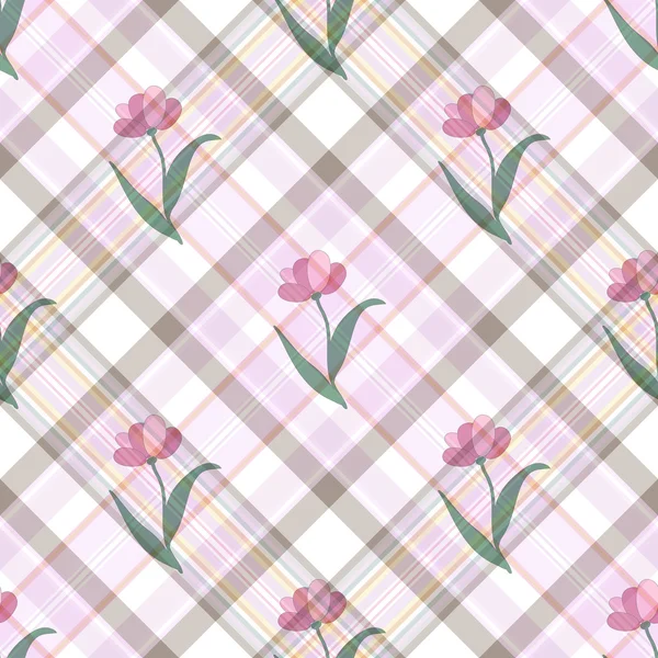 Motif floral doux sans couture — Image vectorielle