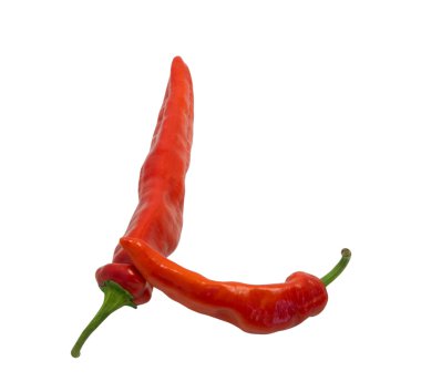 Letter L composed of chili peppers clipart