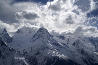 Mountains in clouds clipart