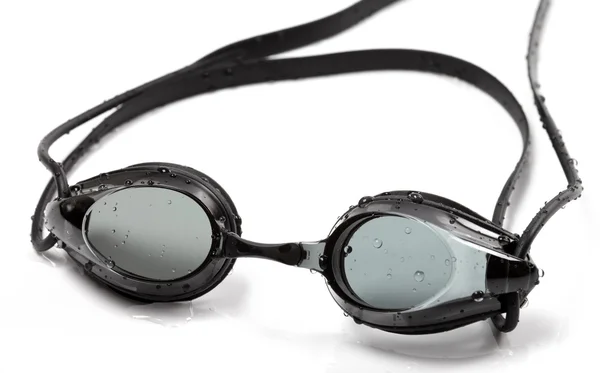 Brýle na plavání s kapkami vody — Stock fotografie