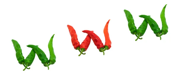Www text složený z chilli papričky — Stock fotografie