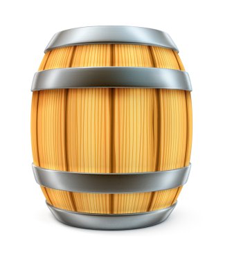 Wooden barrel for wine and beer storage isolated clipart