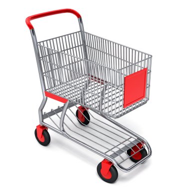 Shopping cart with clipping path clipart