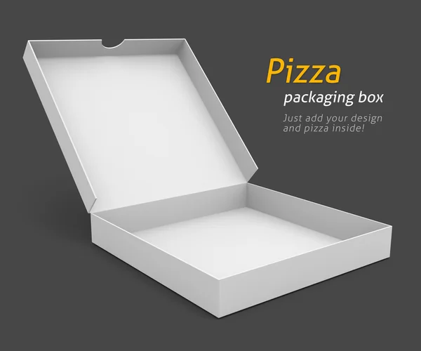 Біла коробка для упаковки піци — стокове фото