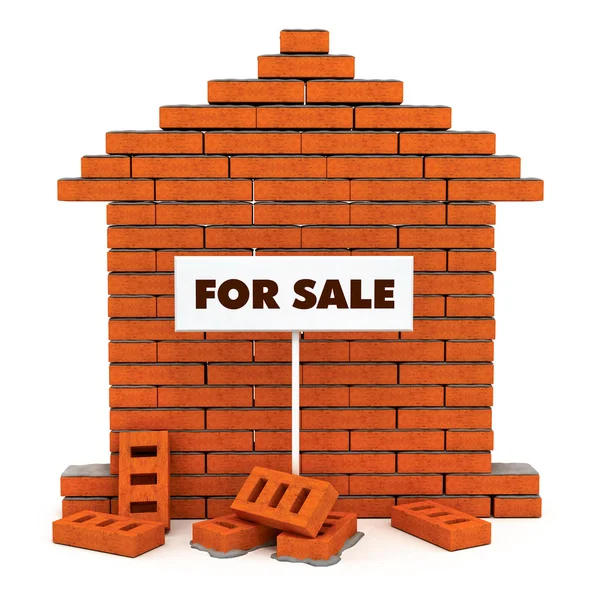 Brick house for sale — Stock Photo, Image
