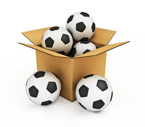 stock image Soccer balls in the box