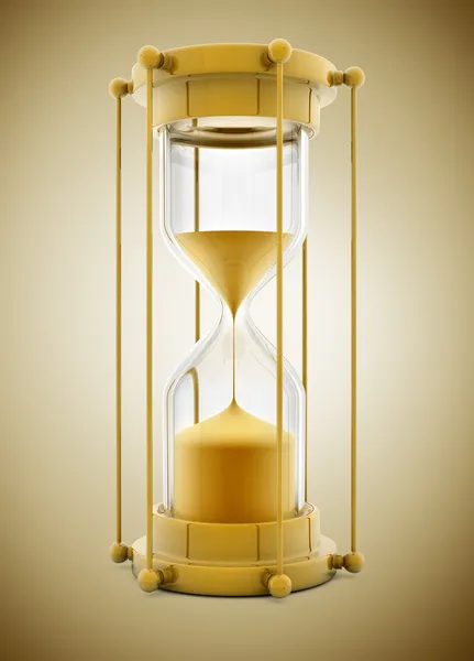 Old gold sand clock measuring time — Stock Photo, Image