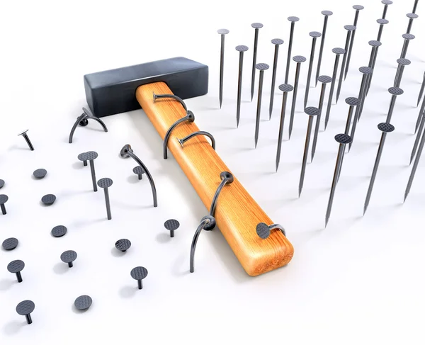 stock image Nail's victory over a hammer