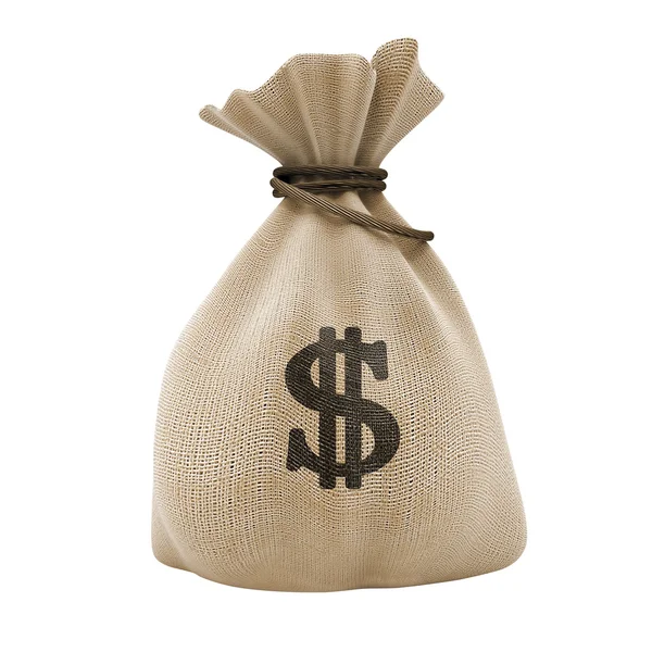 Bag with money dollars — Stock Photo, Image