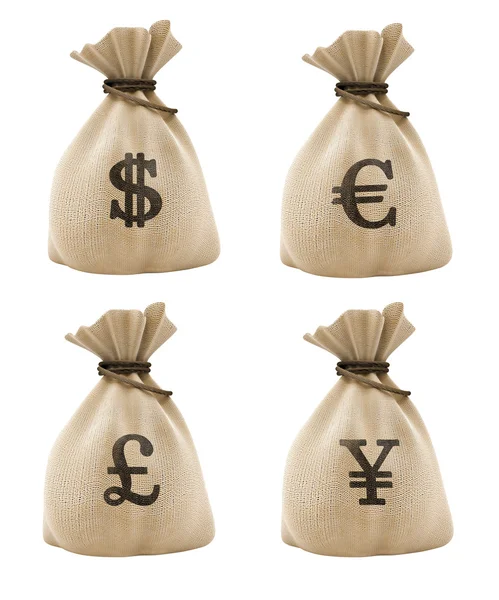 Bags with money — Stock Photo, Image