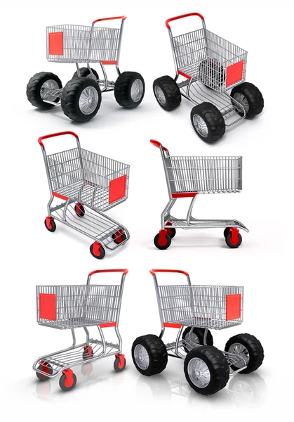 Shopping cart for food store — Stock Photo, Image