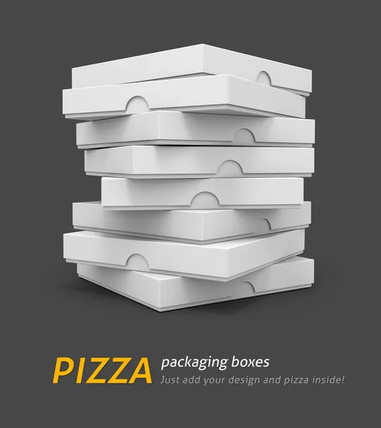 Белый пицца, упаковка коробки — стоковое фото