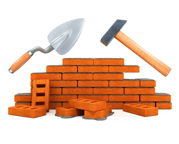 Darby och hammare byggnad verktyg husbyggnad isolerade — Stockfoto