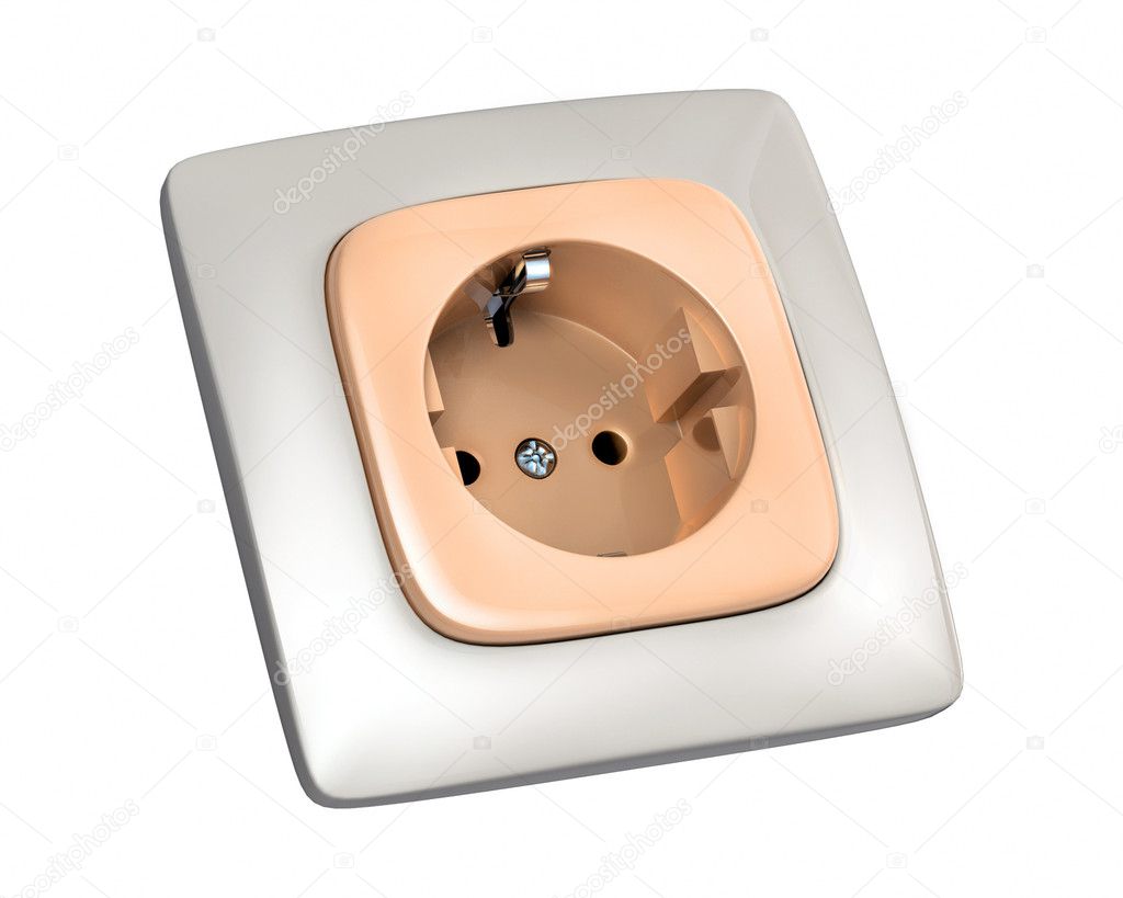 Plug socket over white background