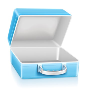 Empty blue lunch box clipart