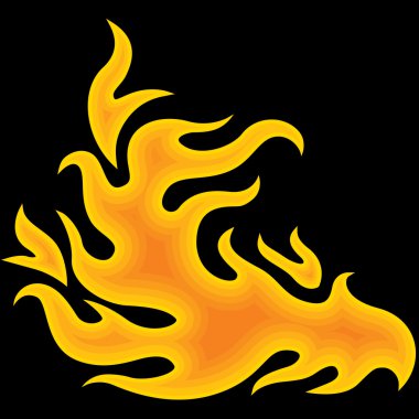 Fire over black clipart