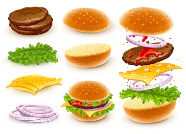 Hamburger with cheese clipart
