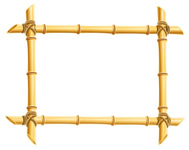 Wooden frame of bamboo sticks clipart