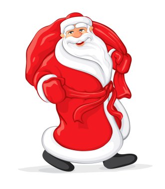 Santa Claus walking clipart