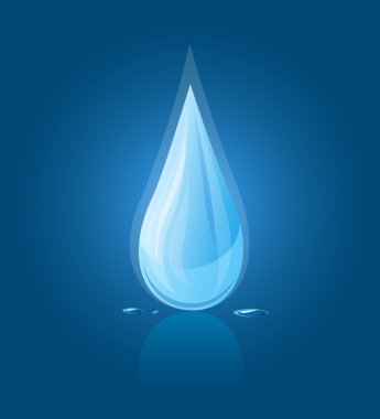 Vector icon of blue water drop clipart