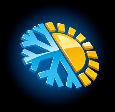 Climate symbol icon winter and summer clipart