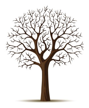 Vector silhouette of tree branches cron clipart
