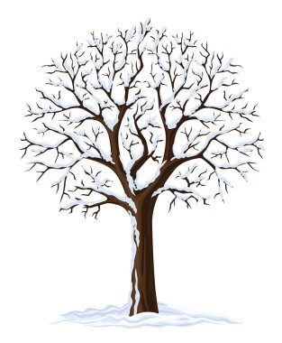 Vector silhouette of winter season tree clipart