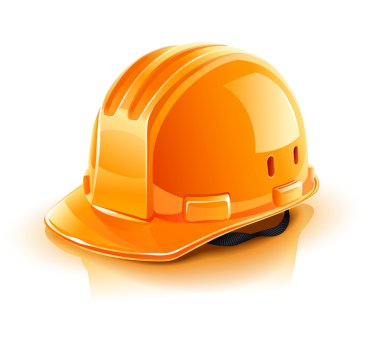 Orange helmet for builder worker clipart