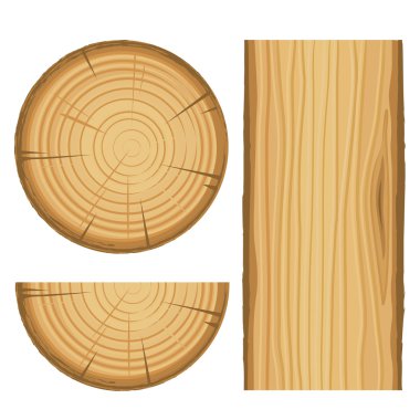 Vector wood material parts clipart