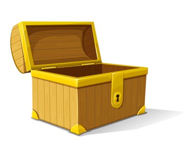 Vector old wooden box opened clipart