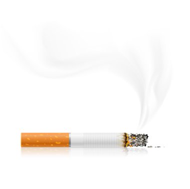 Smouldering cigarette with a smoke clipart