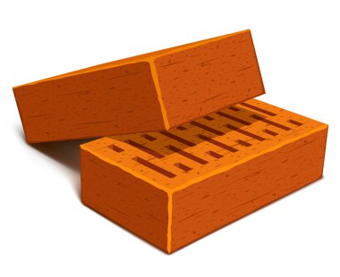 Isolated bricks for house construction clipart