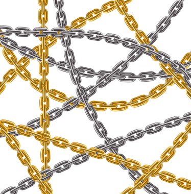 Background of gold and silver chain web clipart