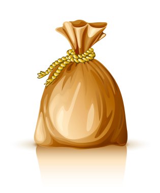 Full sack tied by rope clipart