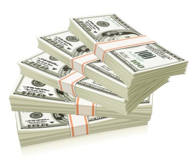 Packs of dollars money isolated clipart